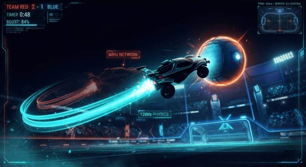 Rocket Leagues Physics Run at Double the Speed You See