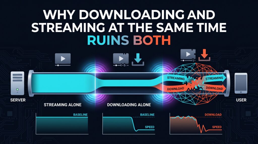 Why Downloading and Streaming at the Same Time Ruins Both