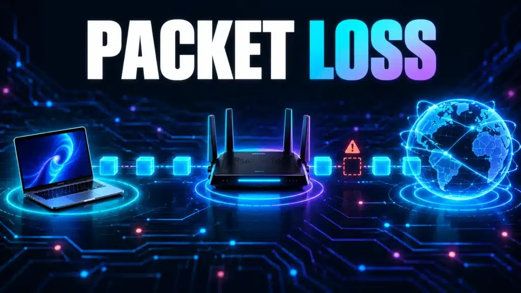 Conceptual data path with a missing block between a router and internet service.