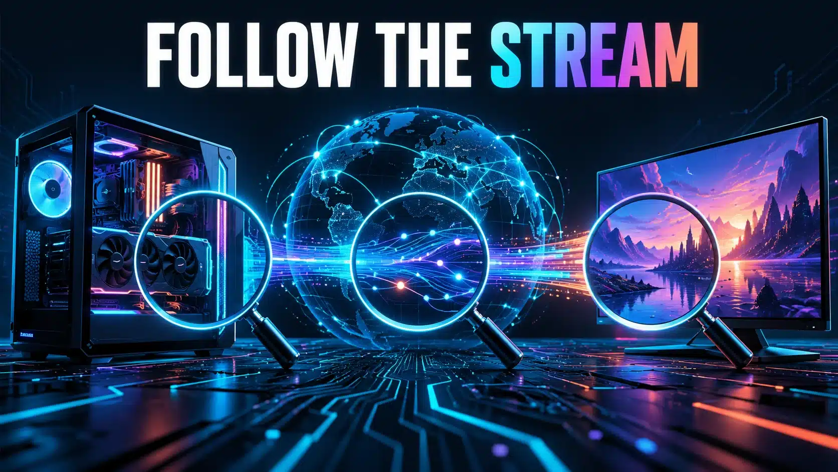 A host PC, network connection and client screen form the Remote Play streaming path.