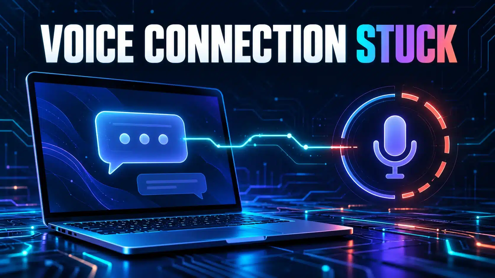 Text chat and a pending voice connection illustrate why working websites do not prove voice access.